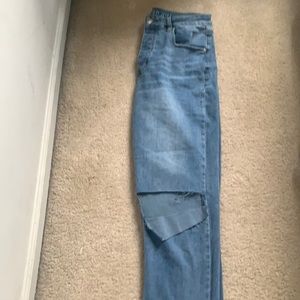 Wide Leg Ripped Jeans